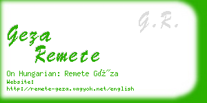 geza remete business card